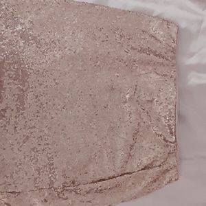 Light pink rose gold sequin mini skirt